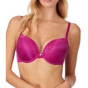 Le Mystere Bra 32‎ DDD/F  Safari Tshirt Plunge Style Magenta Pink $87